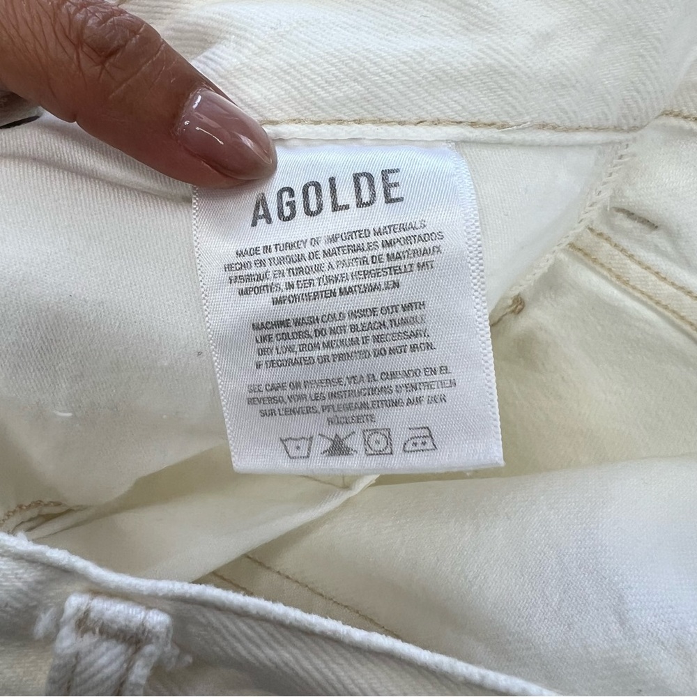 Agolde Pinch Waist Ultra High Rise Short in Cumulus (White) Size 29 - Picture 11 of 15